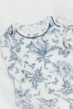 Tartine et Chocolat Pyjama deux pièces Imprimé inspiration toile de jouy bleu| Toile De Jouy Bleu|Pyjamas - Bonnets