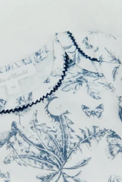 Tartine et Chocolat Pyjama deux pièces Imprimé inspiration toile de jouy bleu| Toile De Jouy Bleu|Pyjamas - Bonnets