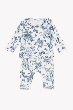 Tartine et Chocolat Pyjama deux pièces Imprimé inspiration toile de jouy bleu| Toile De Jouy Bleu|Pyjamas - Bonnets