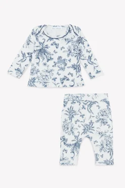 Tartine et Chocolat Pyjama deux pièces Imprimé inspiration toile de jouy bleu| Toile De Jouy Bleu|Pyjamas - Bonnets