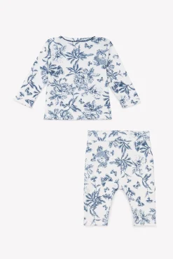 Tartine et Chocolat Pyjama deux pièces Imprimé inspiration toile de jouy bleu| Toile De Jouy Bleu|Pyjamas - Bonnets