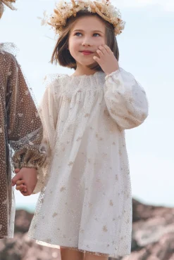 Tartine et Chocolat Robe Ecru velours et tulle|Enfant Robes