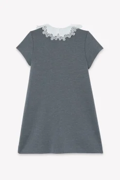 Tartine et Chocolat Robe Gris chiné col volanté|Enfant Robes