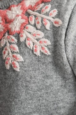 Tartine et Chocolat Robe Gris chiné broderies| Robes