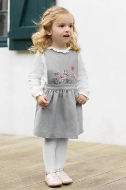 Tartine et Chocolat Robe Gris chiné à bretelles croisées| Robes