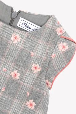 Tartine et Chocolat Robe Gris chiné fleurs| Robes