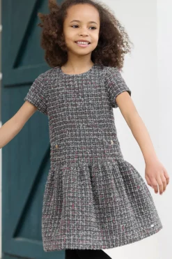 Tartine et Chocolat Robe Gris foncé en tweed|Enfant Robes