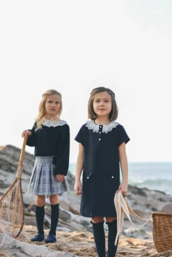 Tartine et Chocolat Robe Marine col volanté|Enfant Robes