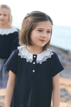 Tartine et Chocolat Robe Marine col volanté|Enfant Robes