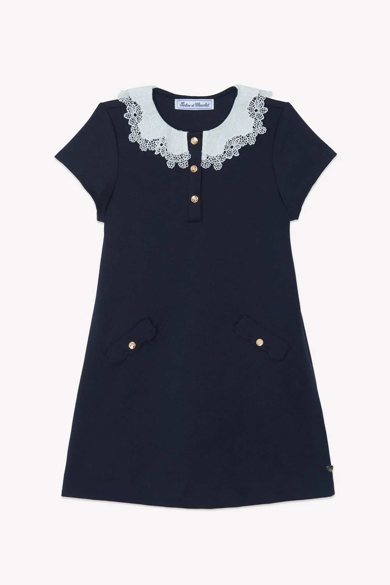 Tartine et Chocolat Robe Marine col volanté|Enfant Robes