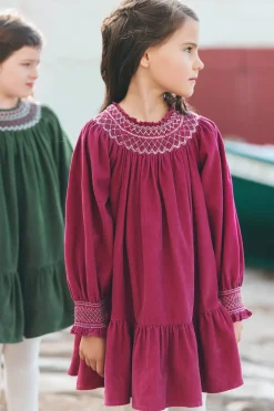 Tartine et Chocolat Robe Magenta velours|Enfant Robes