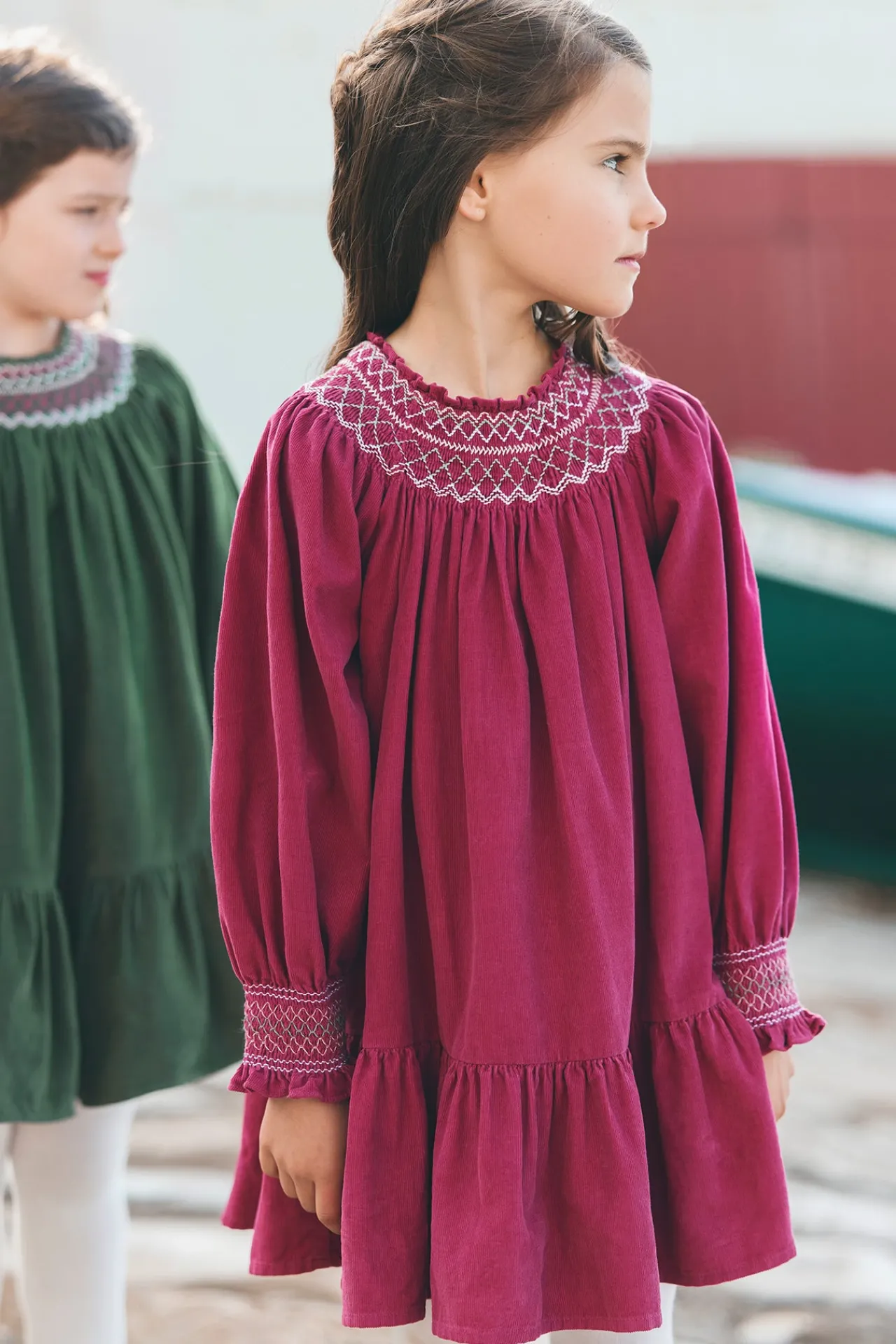 Tartine et Chocolat Robe Magenta velours|Enfant Robes