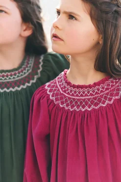 Tartine et Chocolat Robe Magenta velours|Enfant Robes