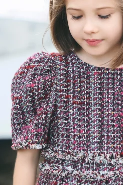 Tartine et Chocolat Robe Magenta en tweed|Enfant Robes