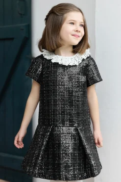 Tartine et Chocolat Robe Noir tweed|Enfant Robes
