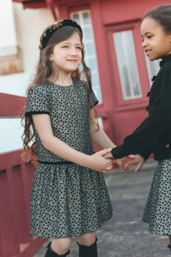 Tartine et Chocolat Robe Noir à pois|Enfant Robes