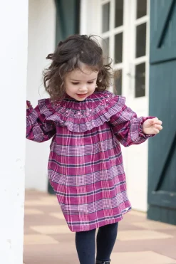 Tartine et Chocolat Robe Prune à carreaux| Robes