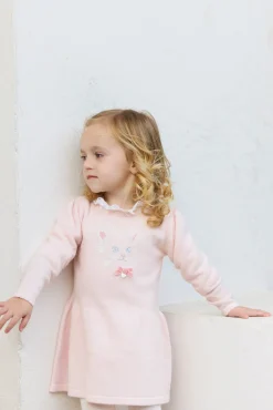 Tartine et Chocolat Robe Rose pâle broderie chat| Robes