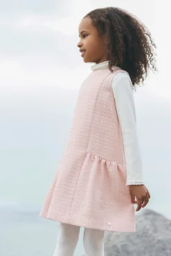 Tartine et Chocolat Robe Rose poudré en tweed|Enfant Robes