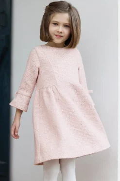 Tartine et Chocolat Robe Rose pâle en tweed|Enfant Robes