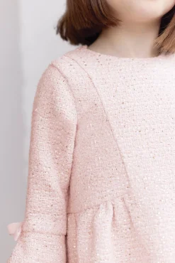 Tartine et Chocolat Robe Rose pâle en tweed|Enfant Robes
