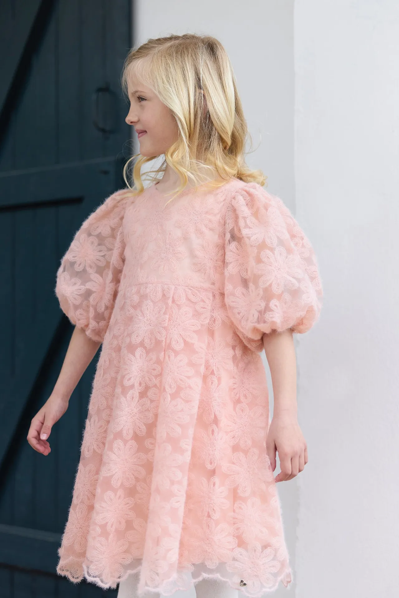 Tartine et Chocolat Robe Rose poudré tulle fleuri|Enfant Robes