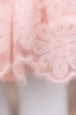 Tartine et Chocolat Robe Rose poudré tulle fleuri|Enfant Robes