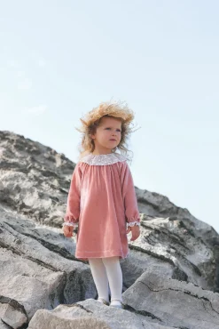 Tartine et Chocolat Robe Rose poudré en velours| Robes
