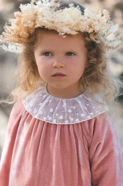 Tartine et Chocolat Robe Rose poudré en velours| Robes