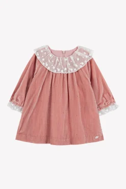 Tartine et Chocolat Robe Rose poudré en velours| Robes