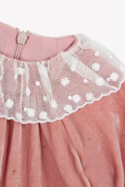 Tartine et Chocolat Robe Rose poudré en velours| Robes