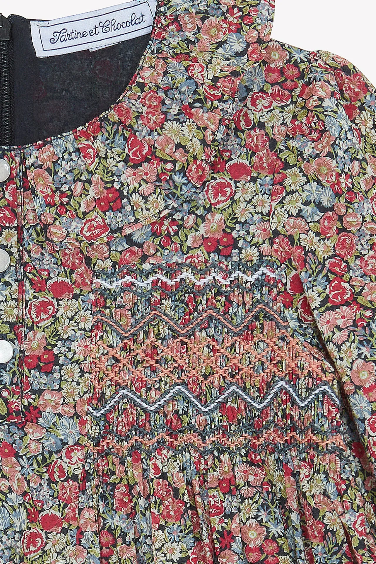 Tartine et Chocolat Robe Tissu liberty manche smock|Enfant Robes