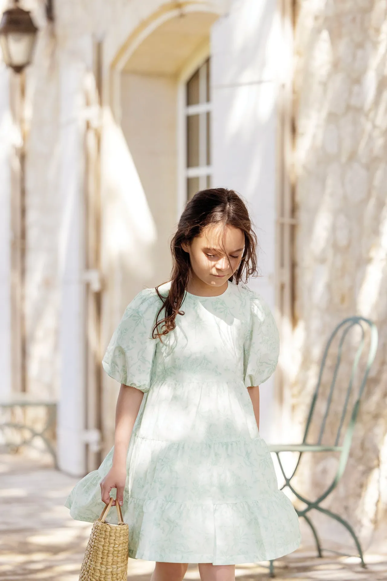 Tartine et Chocolat Robe Vert d'eau inspiration Toile de Jouy|Enfant Robes
