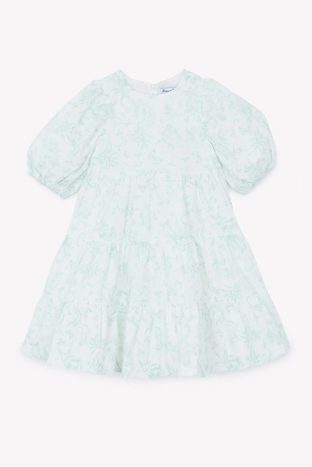 Tartine et Chocolat Robe Vert d'eau inspiration Toile de Jouy|Enfant Robes