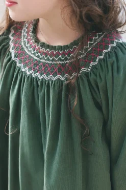 Tartine et Chocolat Robe Vert de gris velours|Enfant Robes