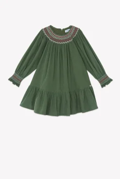 Tartine et Chocolat Robe Vert de gris velours|Enfant Robes