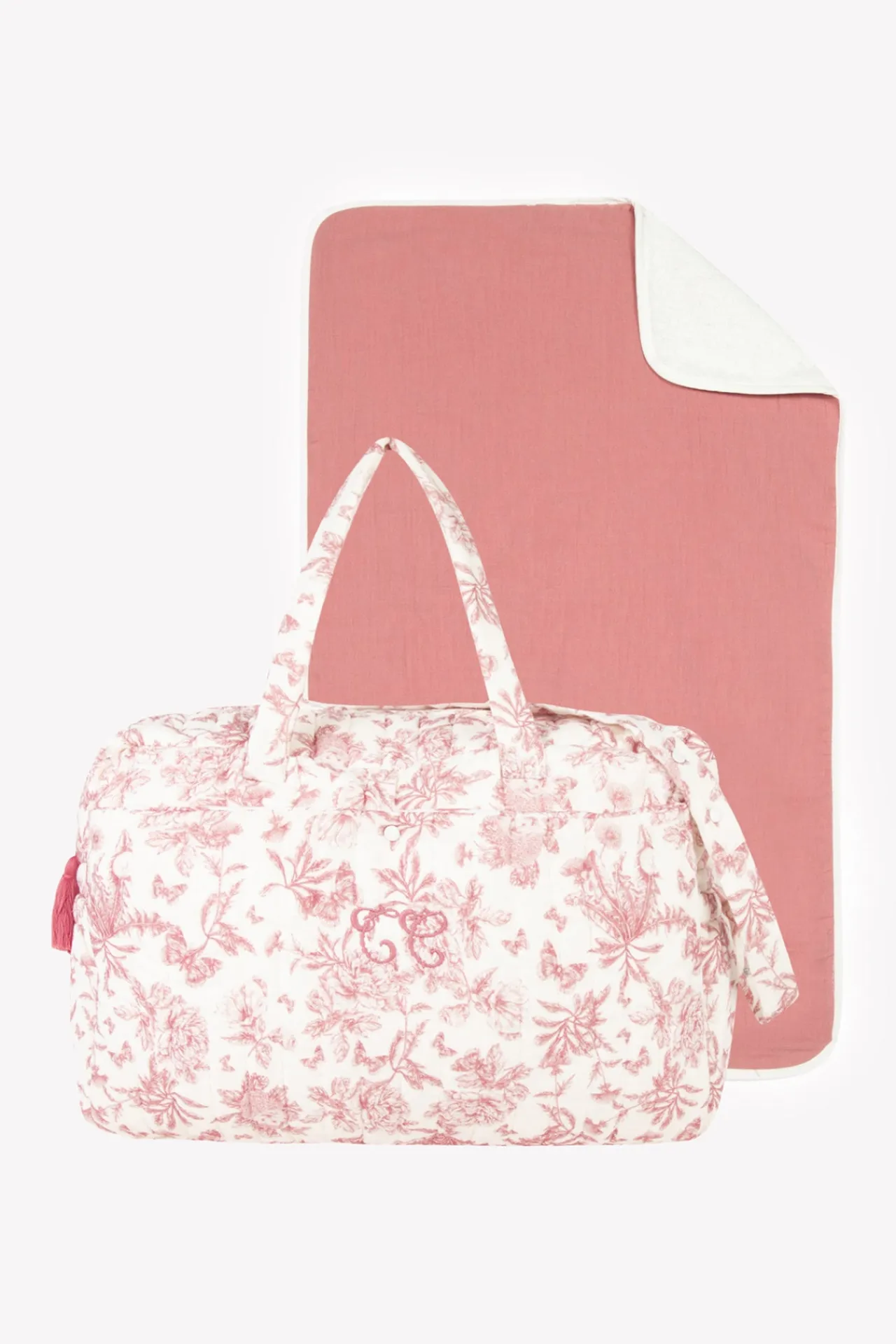 Tartine et Chocolat Sac à langer Imprimé inspiration Toile de Jouy rose| Toile De Jouy Rose|Sacs À Langer - Nids D'Ange