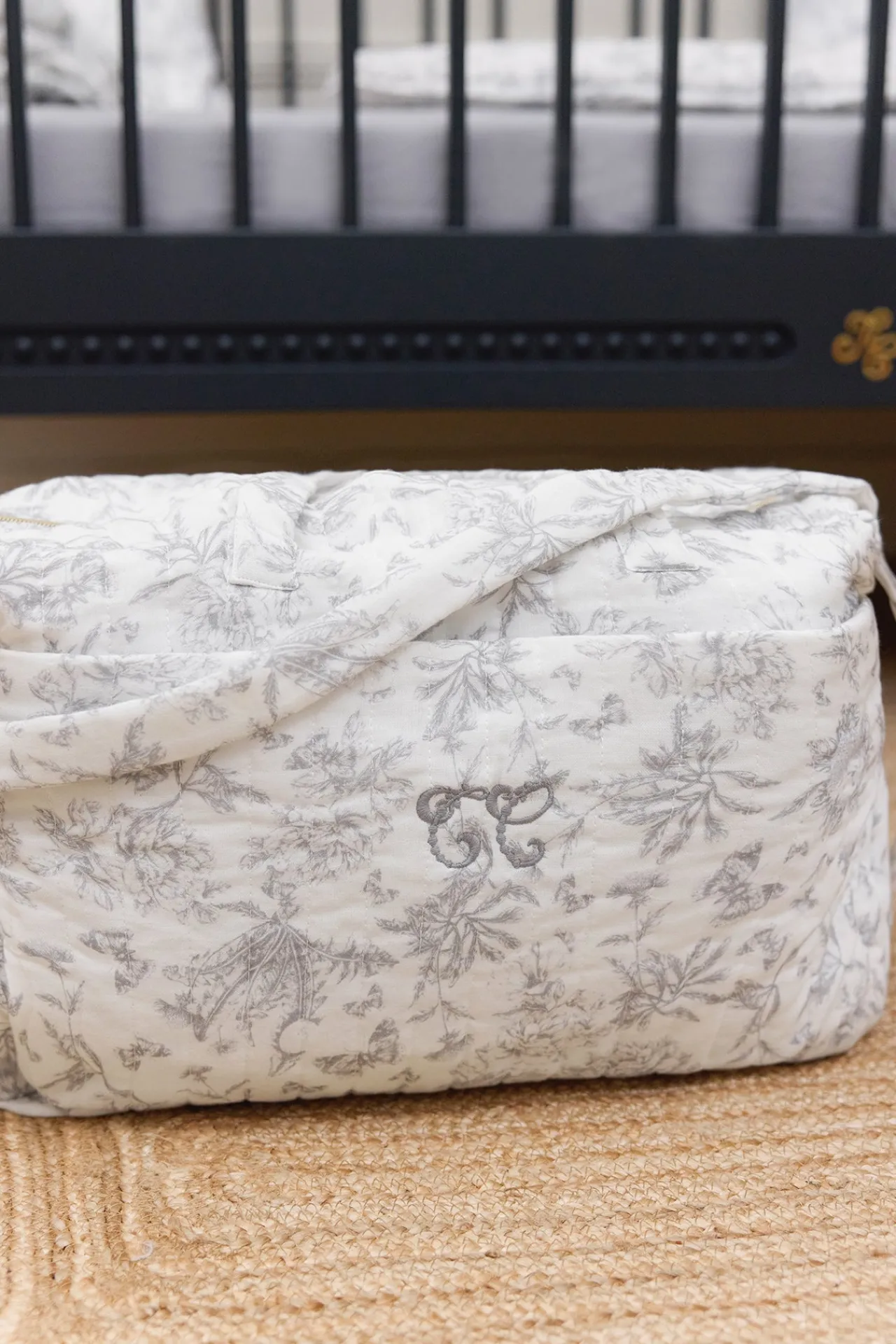 Tartine et Chocolat Sac à langer Imprimé inspiration toile de jouy gris| Toile De Jouy Gris|Sacs À Langer - Nids D'Ange