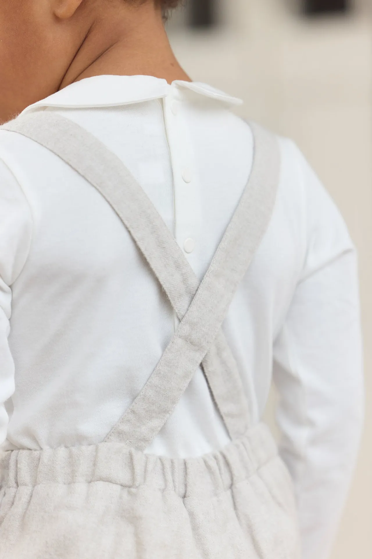 Tartine et Chocolat Salopette Beige chiné à boutons| Ensembles - Salopettes