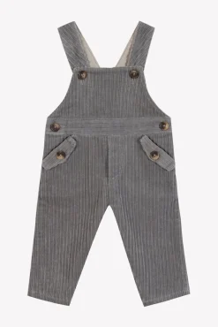 Tartine et Chocolat Salopette longue Gris moyen en velours| Ensembles - Salopettes