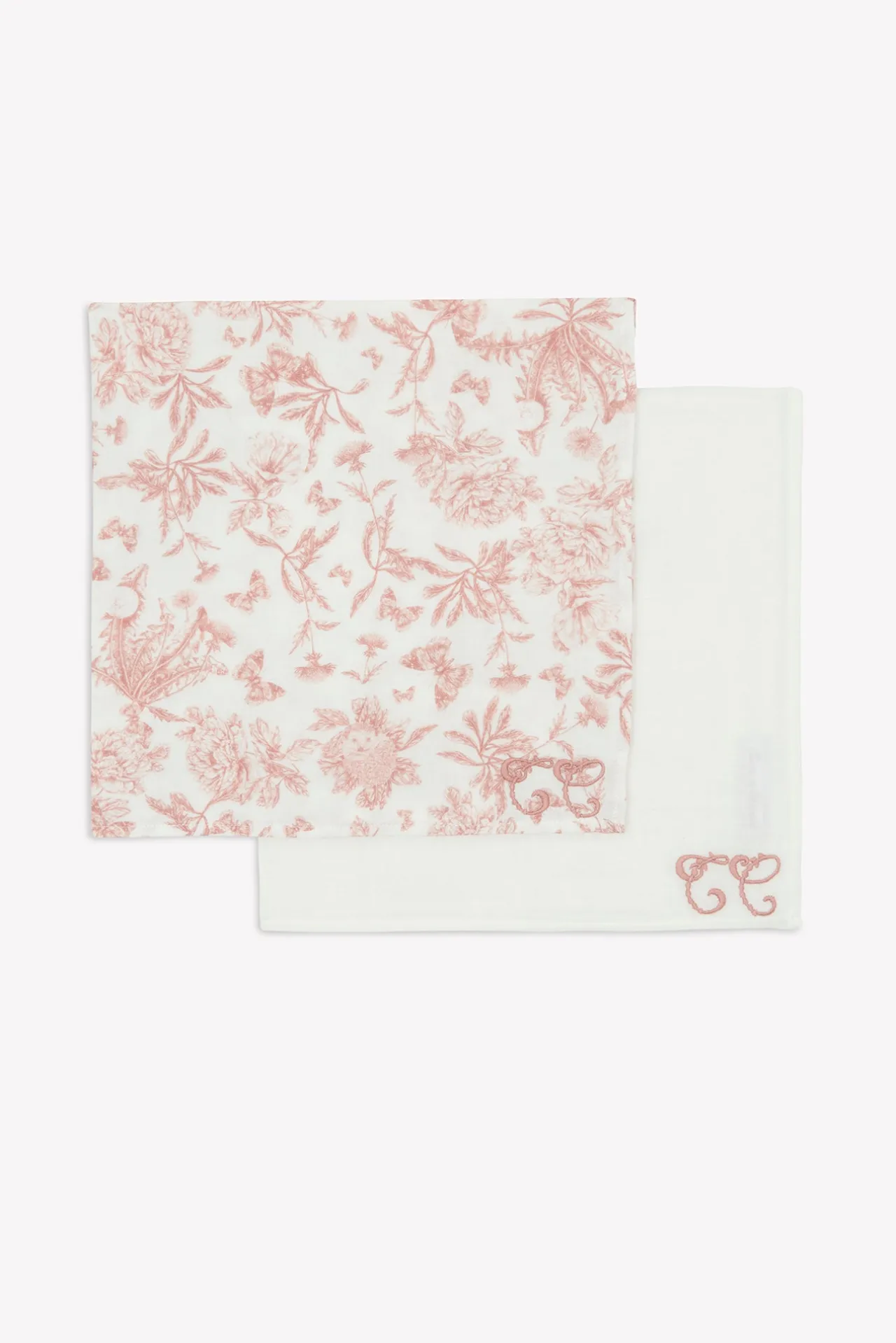 Tartine et Chocolat Set de 2 Langes Imprimé inspiration Toile de Jouy rose| Toile De Jouy Rose|Bavoirs - Accessoires De Repas