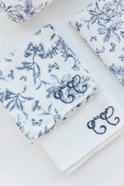 Tartine et Chocolat Set de 2 Langes Imprimé inspiration Toile de Jouy bleu| Toile De Jouy Bleu|Bavoirs - Accessoires De Repas
