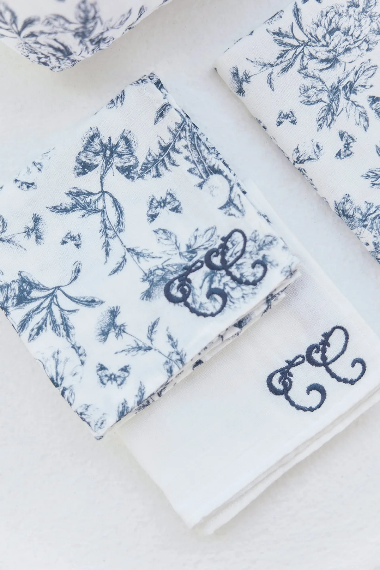 Tartine et Chocolat Set de 2 Langes Imprimé inspiration Toile de Jouy bleu| Toile De Jouy Bleu|Bavoirs - Accessoires De Repas