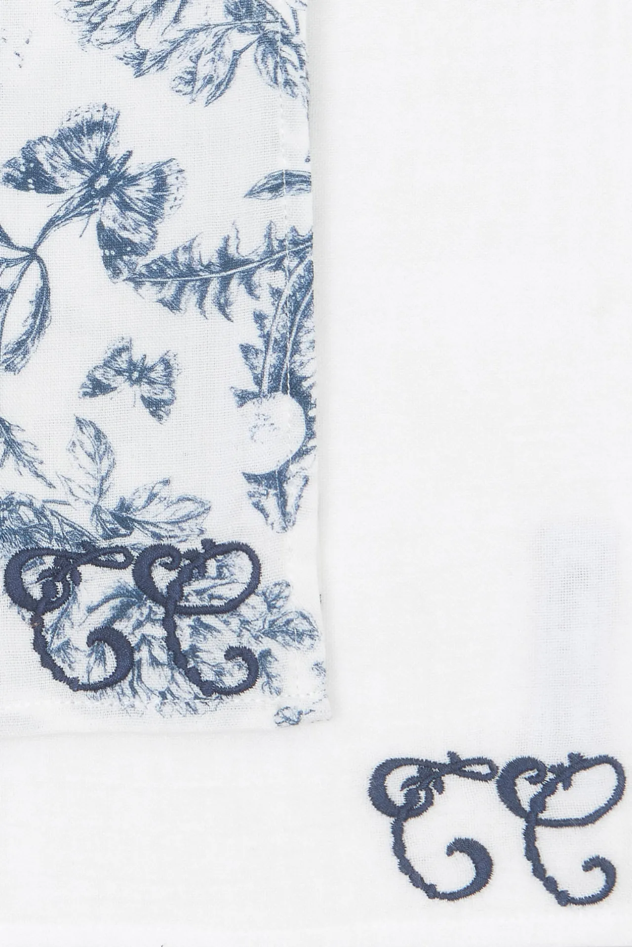 Tartine et Chocolat Set de 2 Langes Imprimé inspiration Toile de Jouy bleu| Toile De Jouy Bleu|Bavoirs - Accessoires De Repas