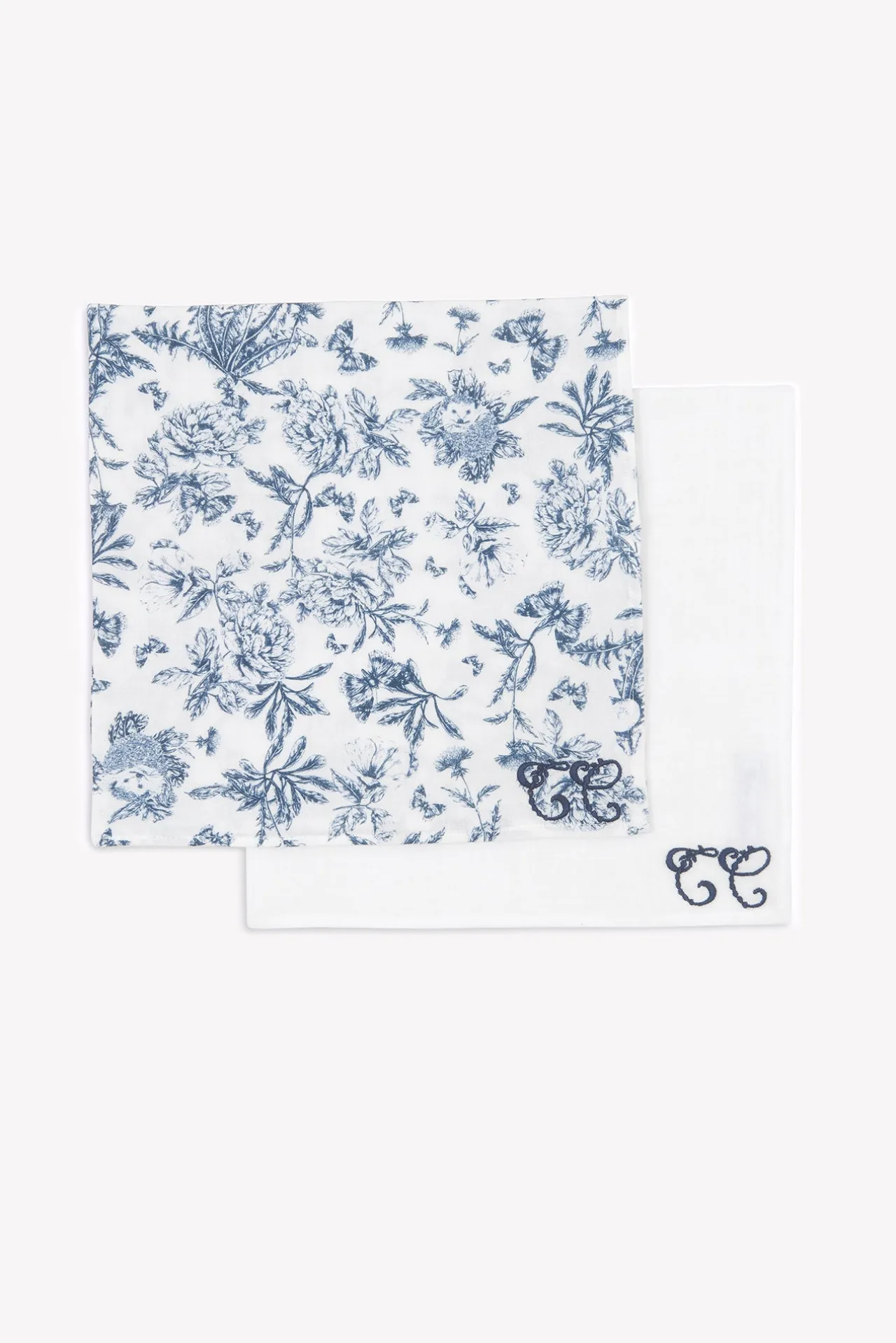 Tartine et Chocolat Set de 2 Langes Imprimé inspiration Toile de Jouy bleu| Toile De Jouy Bleu|Bavoirs - Accessoires De Repas