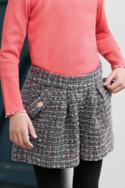 Tartine et Chocolat Short Gris foncé tweed|Enfant Shorts - Jupes