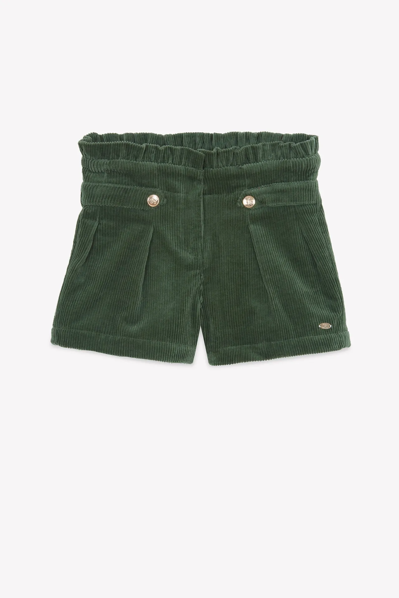 Tartine et Chocolat Short Vert de gris velours|Enfant Shorts - Jupes