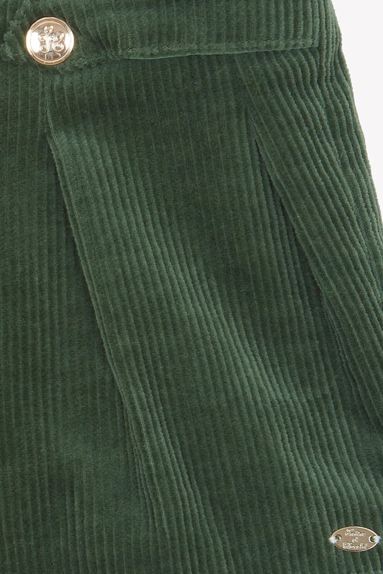 Tartine et Chocolat Short Vert de gris velours|Enfant Shorts - Jupes