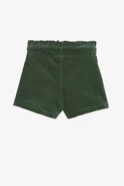 Tartine et Chocolat Short Vert de gris velours|Enfant Shorts - Jupes