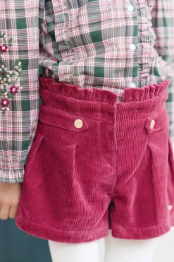 Tartine et Chocolat Short Magenta velours|Enfant Shorts - Jupes